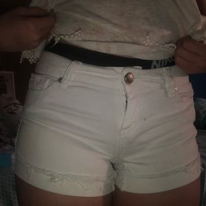White Jean Shorts
